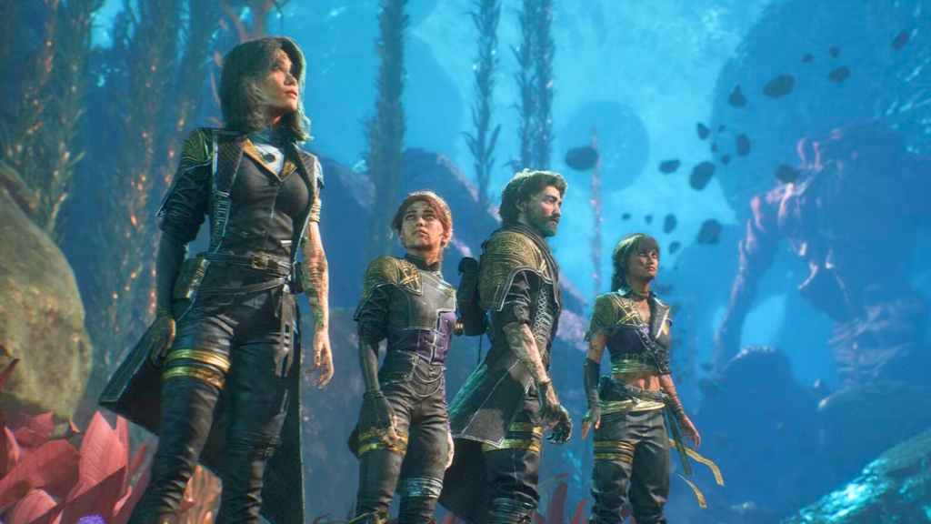 Captura de tela do gameplay de Clair Obscur: Expedition 33 mostrando o novo ambiente Rascunhos de Verso e a interface do Modo Foto.