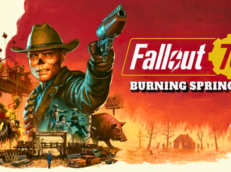 O Necrótico da série de TV (Walton Goggins) em seu novo local de Caça a Recompensas na atualização Fallout 76 Burning Springs.