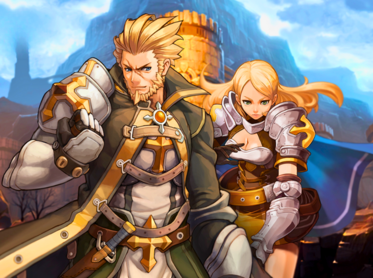 Arte promocional da atualização de Ragnarök Online com destaque para os monstros da nova área e o logotipo do jogo.