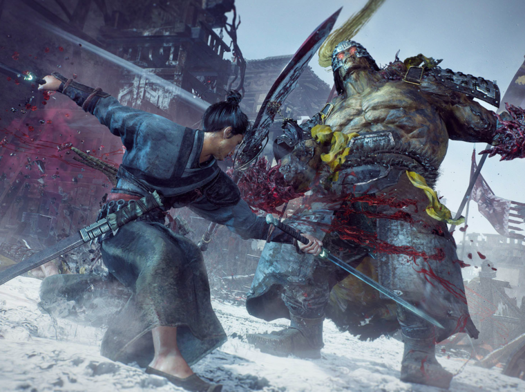 Guia Wo Long Fallen Dynasty Deflexão e Moral: Imagem do herói em frente a uma Bandeira de Batalha (Battle Flag), simbolizando a elevação do nível de moral, um dos pontos essenciais do guia.