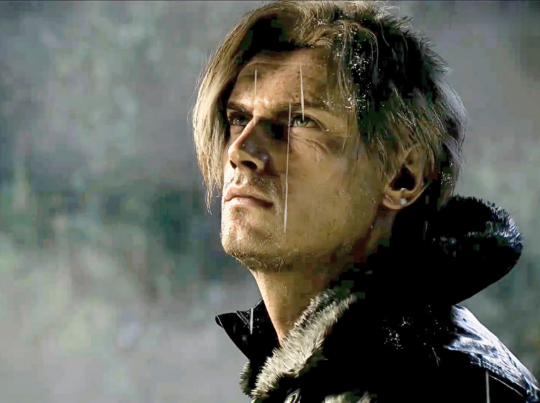 Leon S. Kennedy em um lugar escuro do Hospital Rhodes Hill em Resident Evil Requiem.