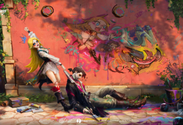 Arte oficial de Sea of Remnants com o protagonista marinheiro fantoche e a cidade flutuante de Orbtopia ao pôr do sol.