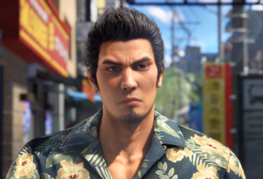 Arte promocional de Yakuza Kiwami 3 & Dark Ties mostrando Kazuma Kiryu em Okinawa e Yoshitaka Mine em Kamurocho, com logo da SEGA ao fundo.