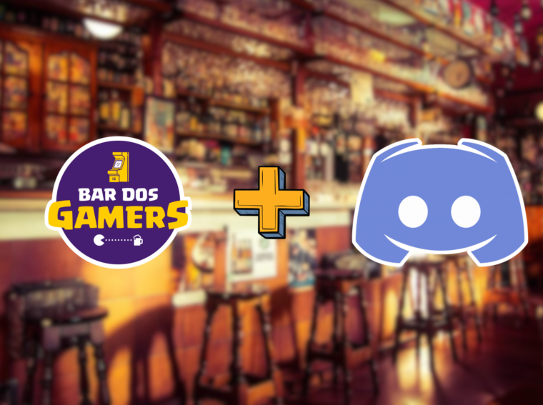 Logo do Bar dos Gamers e convite para o servidor oficial da comunidade no Discord.