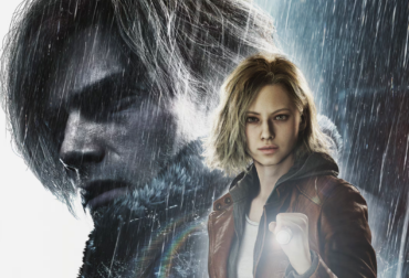 Personagens Leon e Grace de Resident Evil Requiem em um cenário sombrio do Care Center, segurando armas e lanternas.