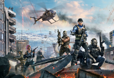 Operadores de Call of Duty Warzone observando a Prisão Central em Rebirth Island durante a Temporada 2, com foco nas mudanças topográficas do terreno.