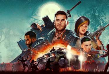 Arte principal de John Carpenter’s Toxic Commando destacando o estilo visual de filme de terror dos anos 80 e o logotipo do jogo.