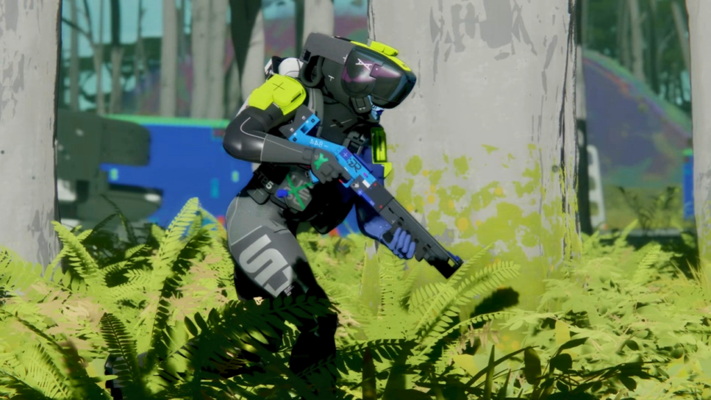 Personagem Runner de Marathon segurando uma arma em cenário sci-fi; anúncio do teste gratuito Server Slam para PS5, PC e Xbox.