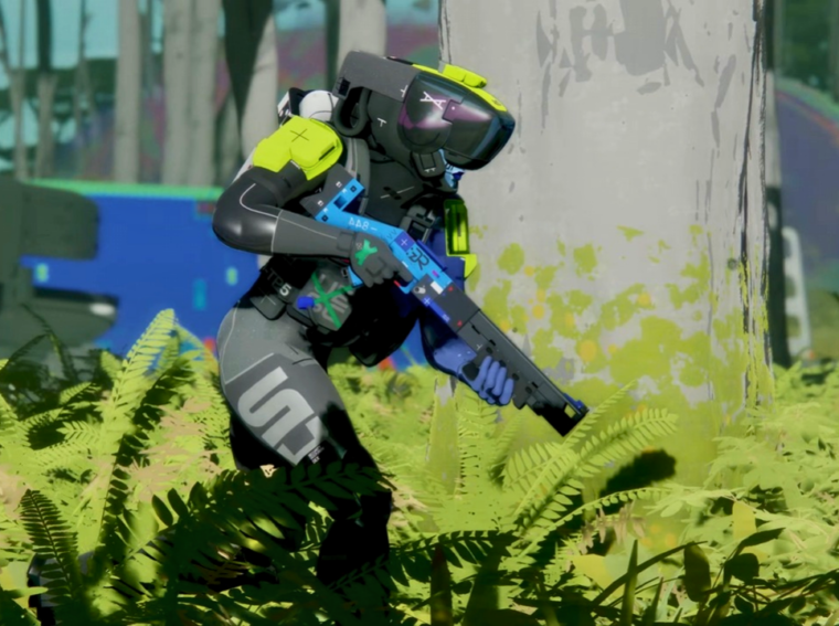 Personagem Runner de Marathon segurando uma arma em cenário sci-fi; anúncio do teste gratuito Server Slam para PS5, PC e Xbox.