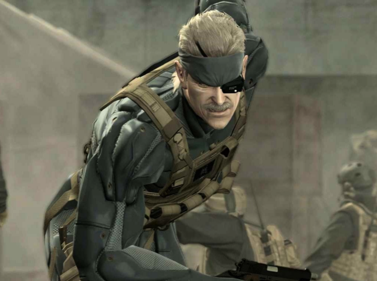 Old Snake em Metal Gear Solid 4: Guns of the Patriots, título principal da Metal Gear Solid: Master Collection Vol. 2.
