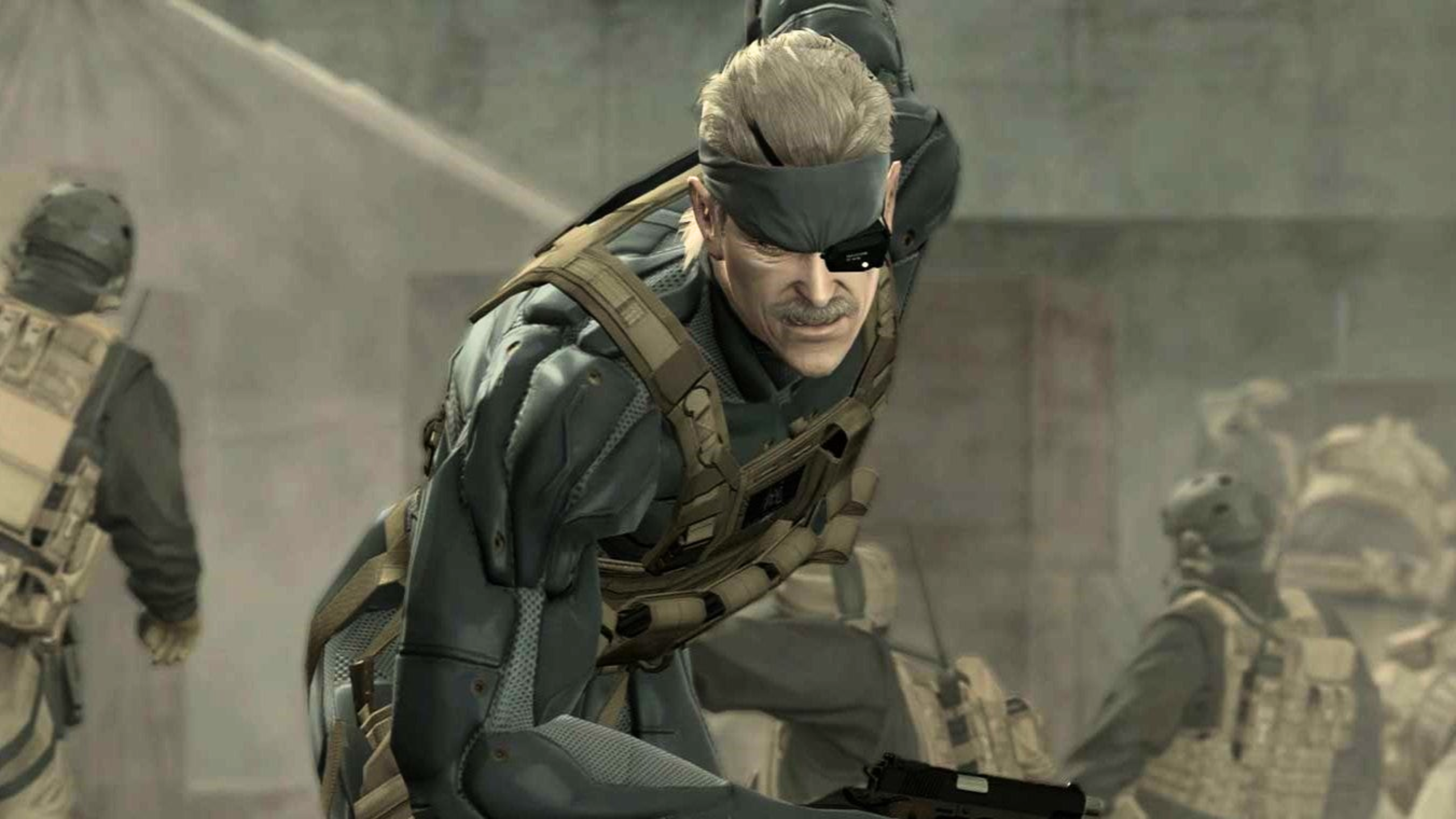 Old Snake em Metal Gear Solid 4: Guns of the Patriots, título principal da Metal Gear Solid: Master Collection Vol. 2.