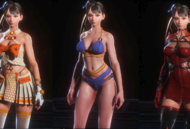 Close-up detalhado da personagem Eve de Stellar Blade em alta resolução, focando na estética futurista do jogo.