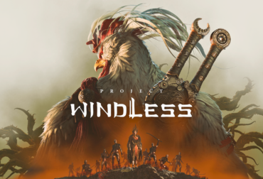 Logotipo oficial de Project Windless sobre arte conceitual de um mundo místico inspirado em The Bird That Drinks Tears.