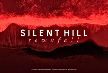 Logo oficial de SILENT HILL: Townfall sobreposto a uma imagem enigmática de uma ilha abandonada.