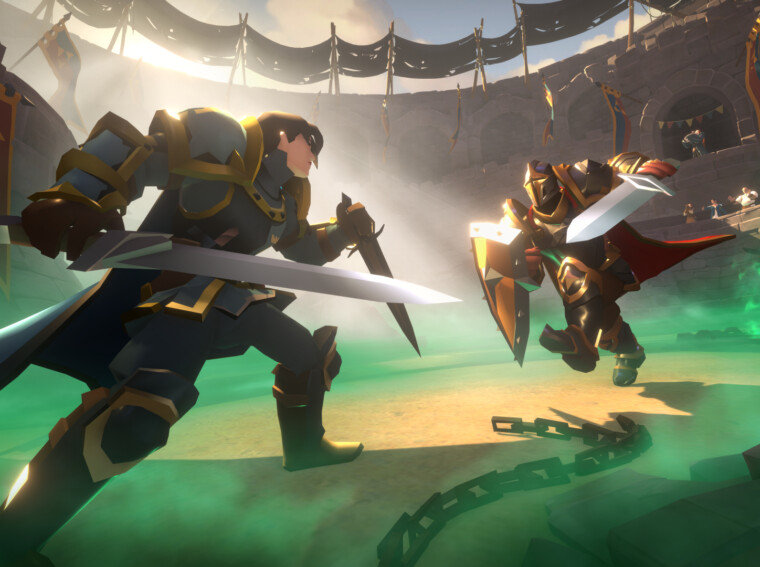 Personagem de Albion Online explorando um bioma de floresta com a nova iluminação e texturas da atualização Radiant Wilds.