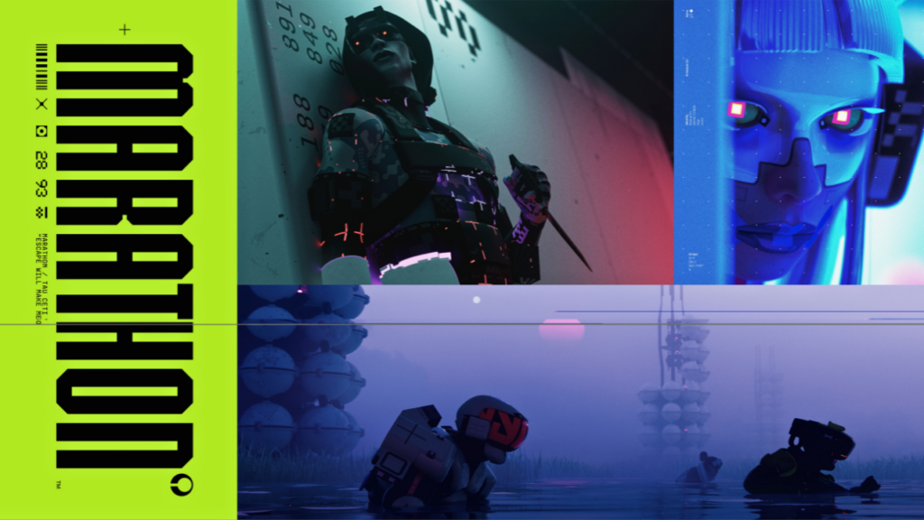 Captura de tela de Marathon exibindo a interface de combate e o ambiente de ficção científica do novo FPS de extração da Bungie.