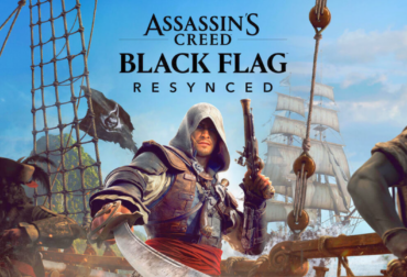 Edward Kenway empunhando suas espadas no convés do navio Gralha em Assassin's Creed Black Flag Resynced.