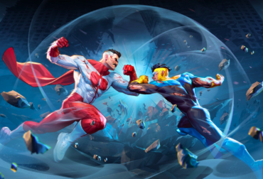 Primeiro plano do personagem Omni-Man lutando contra Invencível no Beta Aberto, exibindo uma barba cheia e traje de combate detalhado.