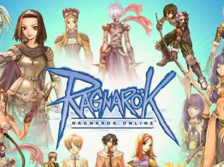 Ilustração oficial de Ragnarök Online LATAM com diversas classes de personagens em pose de combate, celebrando a expansão para o nível 200.